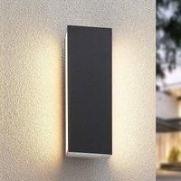 Lucande Aegisa LED outdoor wall lamp, angular