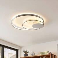 Lindby Nerwin LED ceiling light, round, alu/chrome