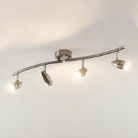 ELC LED Ceiling Light /'Kalean/' (Modern) in Silver Made of Metal for e.g. Living Room & Dining Room (4 Light Sources, GU10) from floodlight, Spotlight