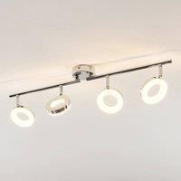ELC LED Ceiling Light /'Tioklia/' (Modern) in Silver Made of Metal for e.g. Living Room & Dining Room (4 Light Sources,) from floodlight, Spotlight