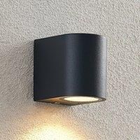 LED Outdoor Wall Light /'Fijona/' (Modern) in Black Made of Aluminium (1 Light Source, GU10) from ELC | Wall lamp for Exterior/Interior Walls, House, Terrace und Balcony