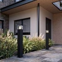 Lucande  LED Outdoor lights 'Keke' dimmable (modern) in Black made of Aluminium (1 light source, E27) from garden light, path light, bollard light,