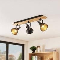 Lindby Ceiling Light /'Aylis/' dimmable (Industrial Design) in Brown Made of Metal for e.g. Living Room & Dining Room (3 Light Sources, E14) from floodlight, Spotlight