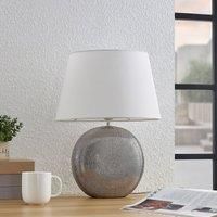 Lindby Florentino table lamp, fabric and ceramics