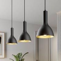 Arcchio Cosmina hanging lamp, 3-bulb long black