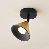 Lucande Kartio ceiling lamp, 1-bulb tiltable brass