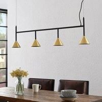 Lucande Kartio hanging light, brass