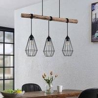 Lindby Ceiling Light /'Eldarion/' dimmable in Brown Made of Wood for e.g. Living Room & Dining Room (3 Light Sources, E27) from Pendant Lighting, lamp, Hanging lamp, lamp, Ceiling lamp, Hanging Light