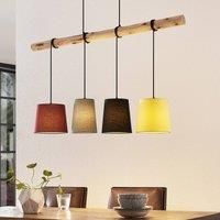 Lindby Moscow hanging light, colourful lampshades