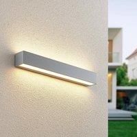 Lucande  LED Outdoor Wall Light 'Lengo' (modern) in Silver made of Aluminium (1 light source,) from wall lamp for exterior/interior walls, house,