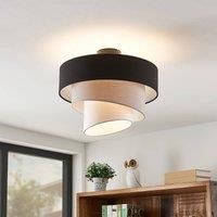 Lindby Coria ceiling lamp, black and grey