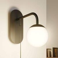 Lucande Rama LED wall light with glass lampshade