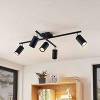 Lindby Joffrey ceiling light, five-bulb, black