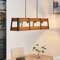 Ceiling Light /'Gudula/' dimmable (Vintage, Antique) in Brown Made of Wood for e.g. Living Room & Dining Room (4 Light Sources, E27) from Lindby | Pendant Lighting, lamp, Hanging lamp, lamp, Ceiling