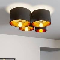 Lindby Laurenz ceiling lamp 4-bulb, black and gold