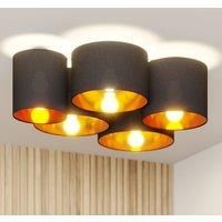 Lindby Laurenz ceiling lamp 5-bulb 83cm black/gold