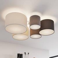 Lindby Laurenz ceiling lamp 5-bulb 90 cm brown/beige