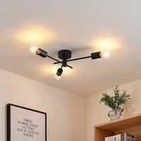 Ceiling Light /'Cerros/' dimmable (Modern) in Black Made of Metal for e.g. Living Room & Dining Room (3 Light Sources, E27) from Lindby | Ceiling lamp, lamp