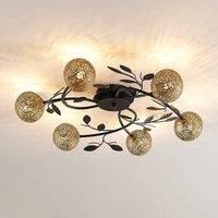 Lucande Evory ceiling light, round, 6-bulb