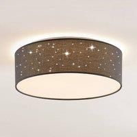 LED Ceiling Light /'Ellamina/' (Modern) in Silver Made of Textile for e.g. Living Room & Dining Room (1 Light Source,) from Lindby | Ceiling lamp, lamp