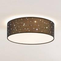 LED Ceiling Light /'Ellamina/' (Modern) in Black Made of Textile for e.g. Living Room & Dining Room (1 Light Source,) from Lindby | Ceiling lamp, lamp