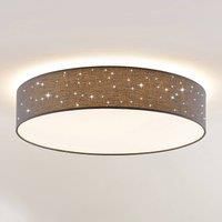 Lindby Ellamina LED ceiling lamp, 60 cm, dark grey