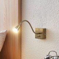LED Wall Light /'Jolka/' (Modern) in Bronze Made of Metal for e.g. Bedroom (1 Light Source,) from Lindby | Wall Lighting, Wall lamp