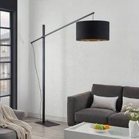 Arcchio Mossa arc floor lamp, black and gold