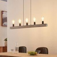 Lindby Relia pendant light, wooden beams