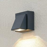 LED Outdoor Wall Light /'Taloma/' (Modern) in Black Made of Aluminium (1 Light Source,) from ELC | Wall lamp for Exterior/Interior Walls, House, Terrace und Balcony