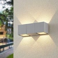 LED Outdoor Wall Light /'Vanda/' (Modern) in White Made of Aluminium (1 Light Source,) from ELC | Wall lamp for Exterior/Interior Walls, House, Terrace und Balcony