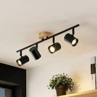 LED Ceiling Light /'Xiomara/' dimmable (Modern) in Black Made of Metal for e.g. Living Room & Dining Room (4 Light Sources, GU10) from Lindby | floodlight, Spotlight