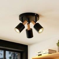 Lindby LED Ceiling Light /'Junes/' dimmable (Modern) in Black Made of Metal for e.g. Living Room & Dining Room (3 Light Sources, GU10) from floodlight, Spotlight