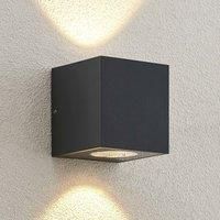Arcchio Tassnim LED wall lamp graphite 2-bulb
