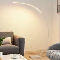 Lindby Kendra LED arc floor lamp, white