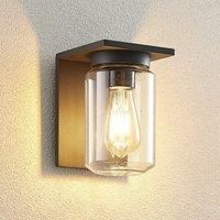 Outdoor Wall Light /'Semka/' dimmable (Modern) in Black Made of Aluminium (1 Light Source, E27) from Lucande | Wall lamp for Exterior/Interior Walls, House, Terrace und Balcony