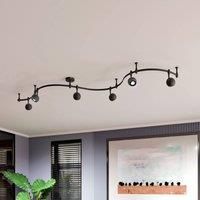 Track Lighting 1-Phase /'Delila/' dimmable (Modern) in Black Made of Metal for e.g. Living Room & Dining Room (6 Light Sources, GU10) from ELC | High-Voltage Track Lighting