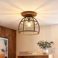 Ceiling Light /'Rutger/' dimmable (Vintage, Antique) in Brown Made of Wood for e.g. Living Room & Dining Room (1 Light Source, E27) from Lindby | Ceiling lamp, lamp