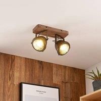 Lindby Farovi downlight black, two-bulb