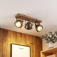 Lindby Farovi downlight black, three-bulb