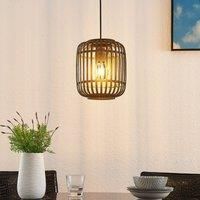 Lindby Canyana hanging light, rattan, black