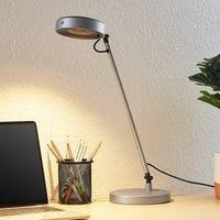 LED Table Lamp /'Vilana/' dimmable (Modern) in Silver Made of Metal for e.g. Office & Workroom (1 Light Source,) from Lucande | Desk Lamps