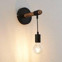 Lindby Wall Light /'Sibillia/' dimmable in Brown Made of Wood for e.g. Living Room & Dining Room (1 Light Source, E27) from Wall Lighting, Wall lamp
