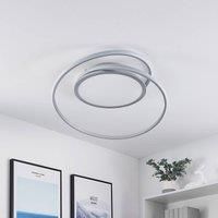LED Ceiling Light /'Noud/' dimmable (Modern) in Silver Made of Metal for e.g. Bedroom (1 Light Source,) from Lucande | Ceiling lamp, lamp