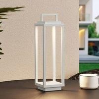 Lucande Mirina LED outdoor lantern, USB, white
