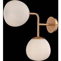Maytoni Modern Erich 2 Lights Globe Wall Lamp, Cream Gold