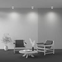 Modern LED Ceiling Light, Spot, Indoor, Minimalist Design, White Cylinder Aluminium Frame, Double light, for Hallway, Living Room, Office, Kitchen, Stairs, 3000K 500LM 12w incl