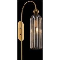 Maytoni Antic wall light, cognac glass lampshade