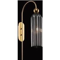 Maytoni Antic wall light, grey glass lampshade