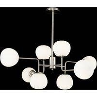Erich Metal Nickel Suspension Chandelier 8 White Lights & Diffusers